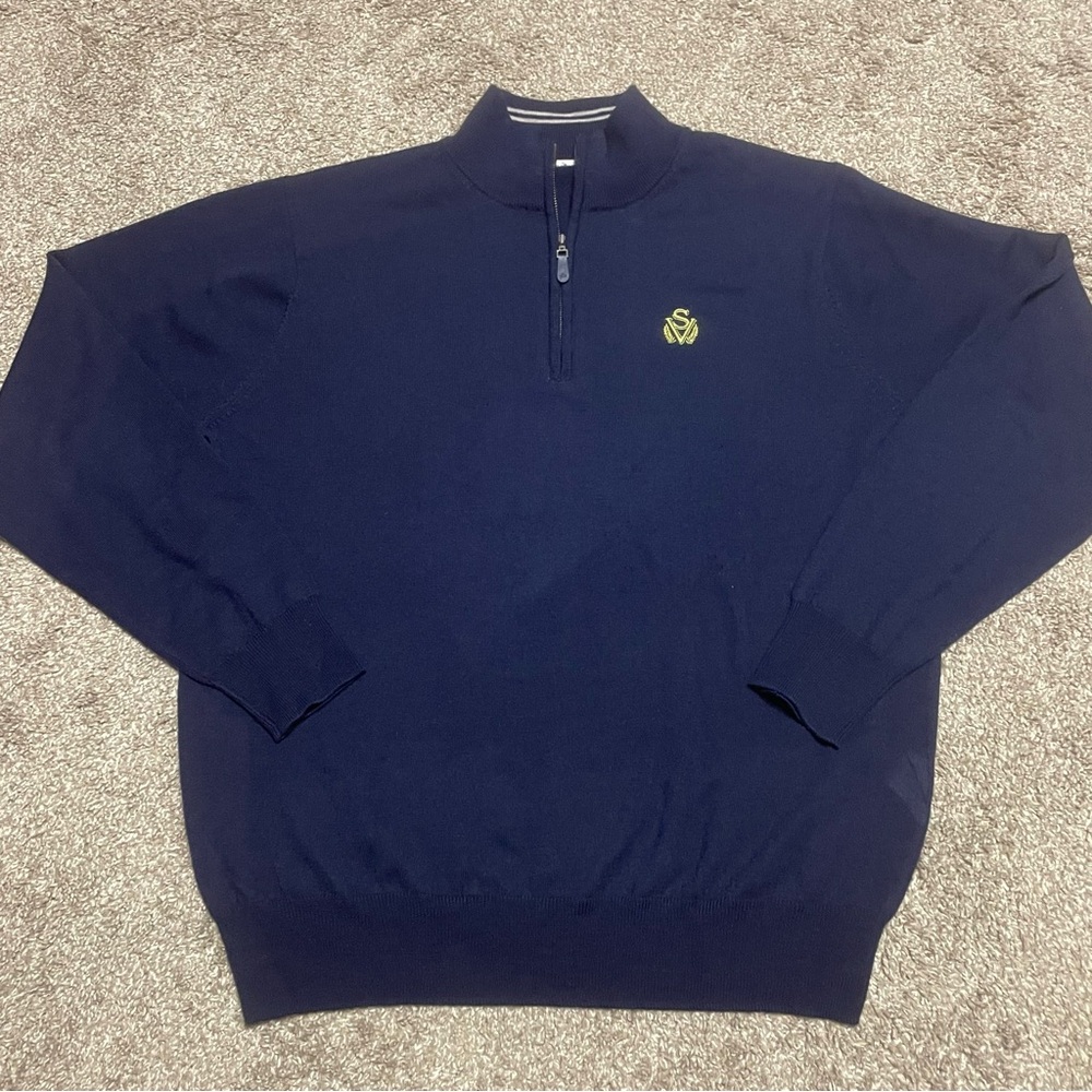 Men’s Peter Millar Crown Merino Wool 1/4 Zip Size L